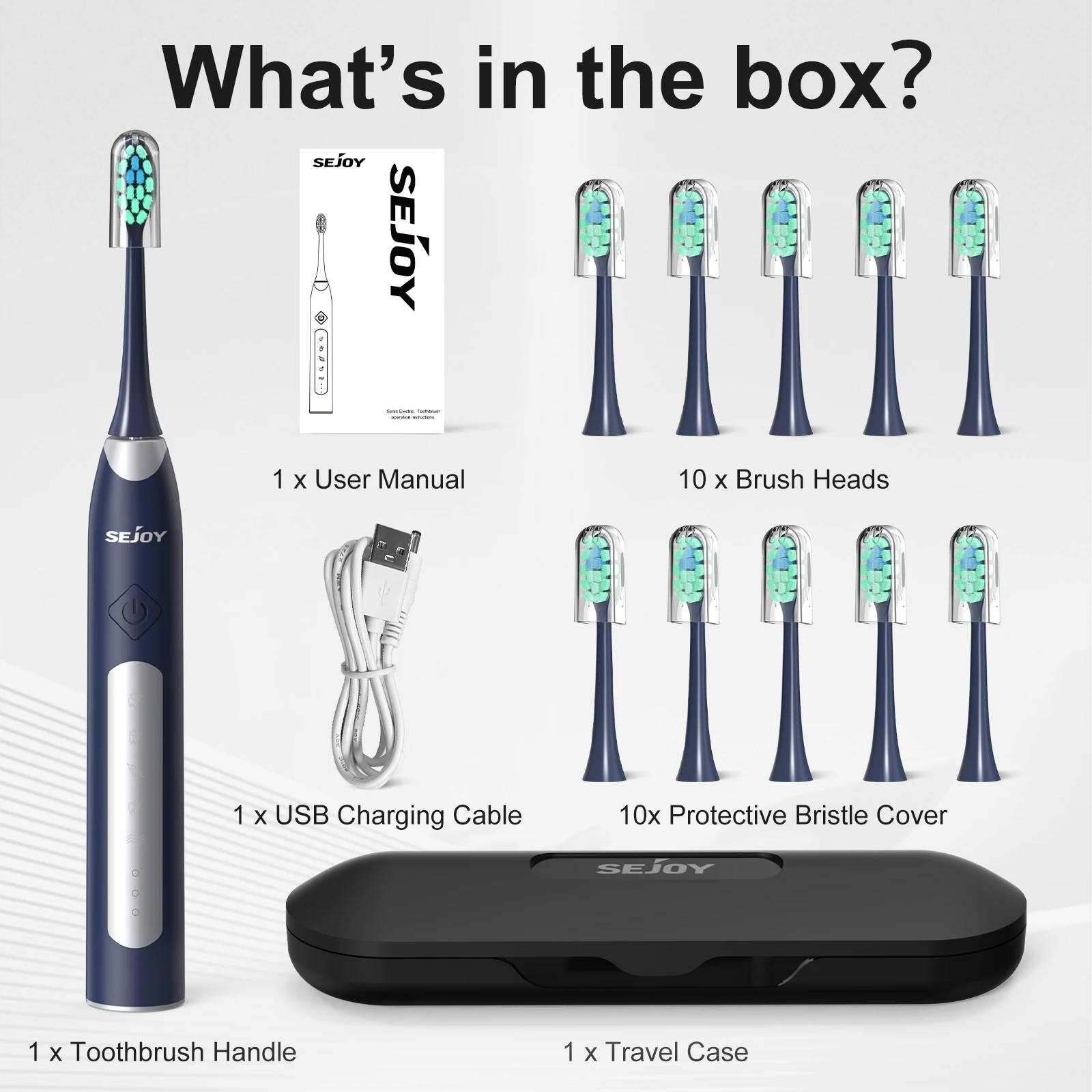 SEJOY Sonic Electric Toothbrush  JS10  Oral Cleaning Personal Care Appliances 5 Modes Smart Rechargeable Automatic Toothbrush 6