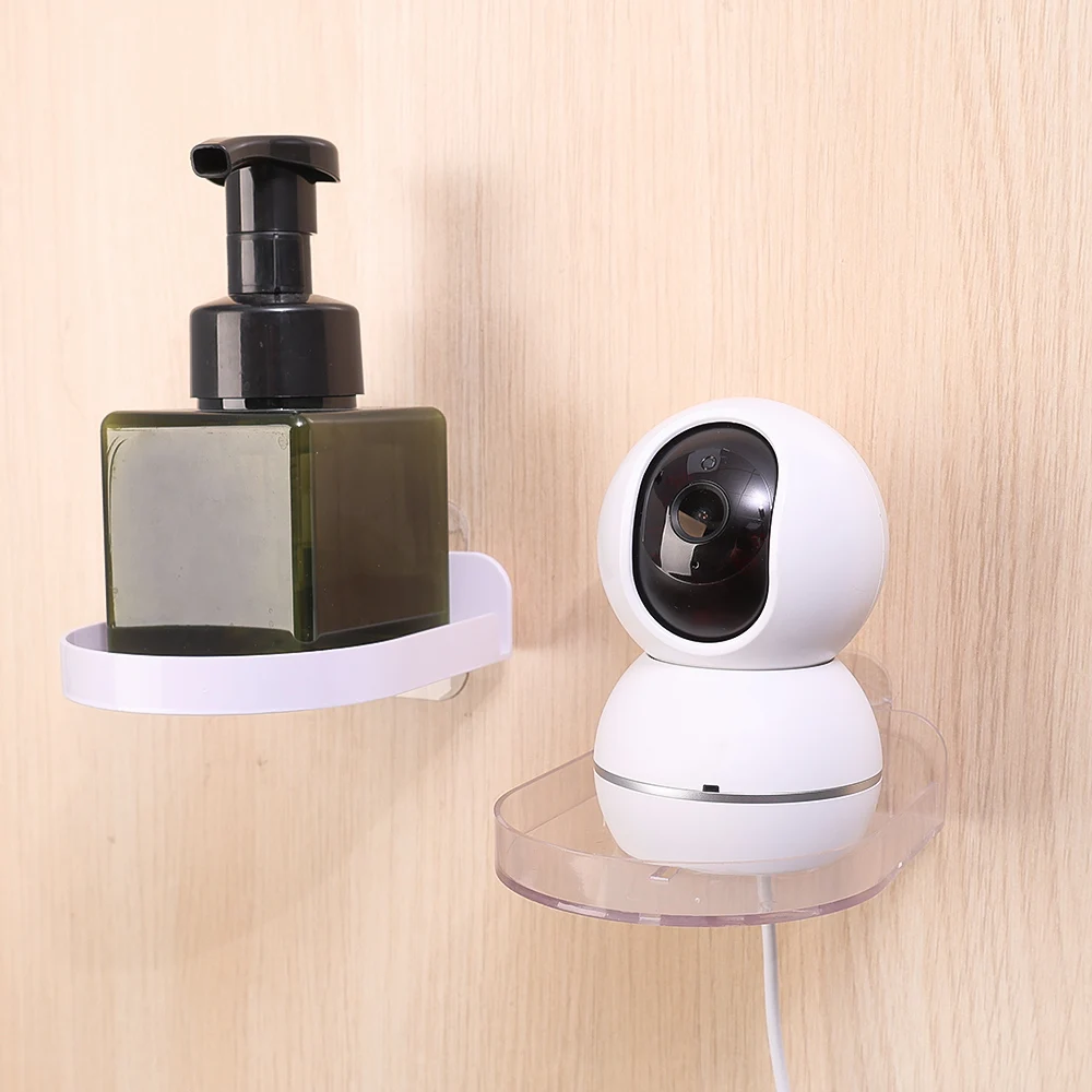 camera holder 1/2Pcs Self Adhesive Security Camera Wall Mounting Bracket Punch-Free Acrylic Surveillance Camera Holder Shelf Baby Monitors
