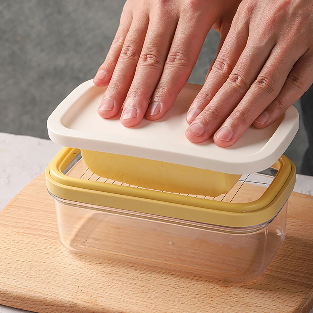 Rectangular butter dish with cutter temperature resistant cuttable design butter container kitchen utensils pasty baking tools butter slicer butter spreader