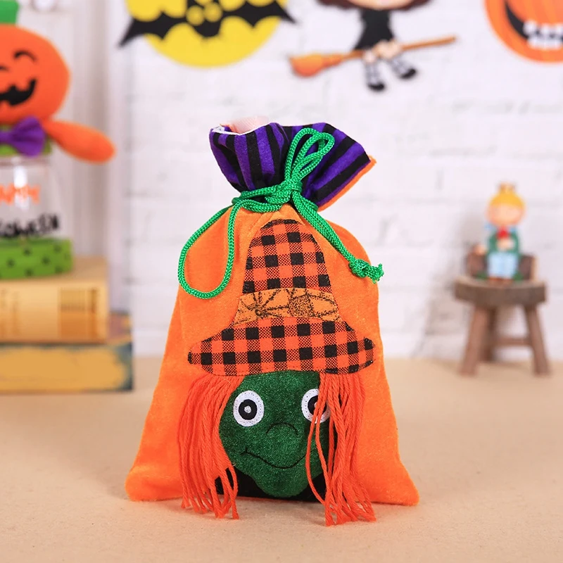 4 Piece Halloween Candy Bags Decorations Indoor Scary Halloween Horror's Party To Candy Bag Cloth Scary Party Supplies
