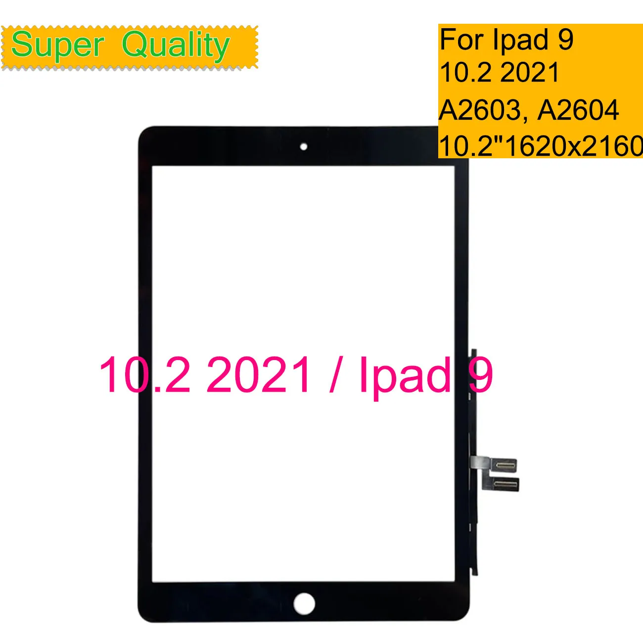 para Apple Ipad 10.2 2023 Touch Screen Digitizer Sensor para Ipad ° A2603 A2604 Lente de Vidro Lcd Exterior Frontal 10 Peças Lote