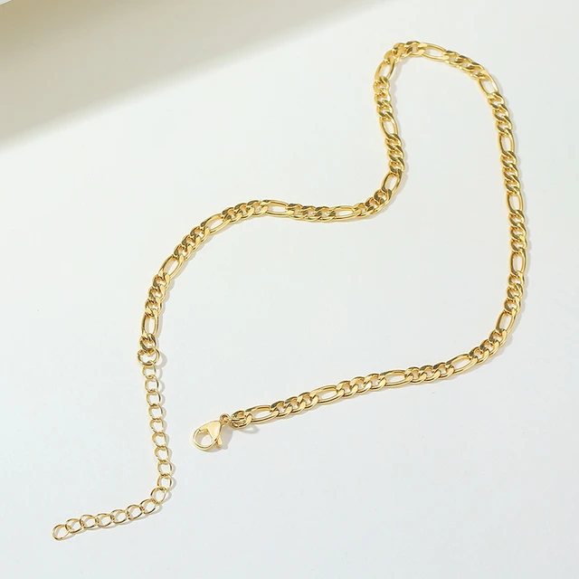 Figaro – collier chaîne à maillons en acier inoxydable, couleur or, ras du cou superposé pour femmes et filles, 14 "18" 20 "24"