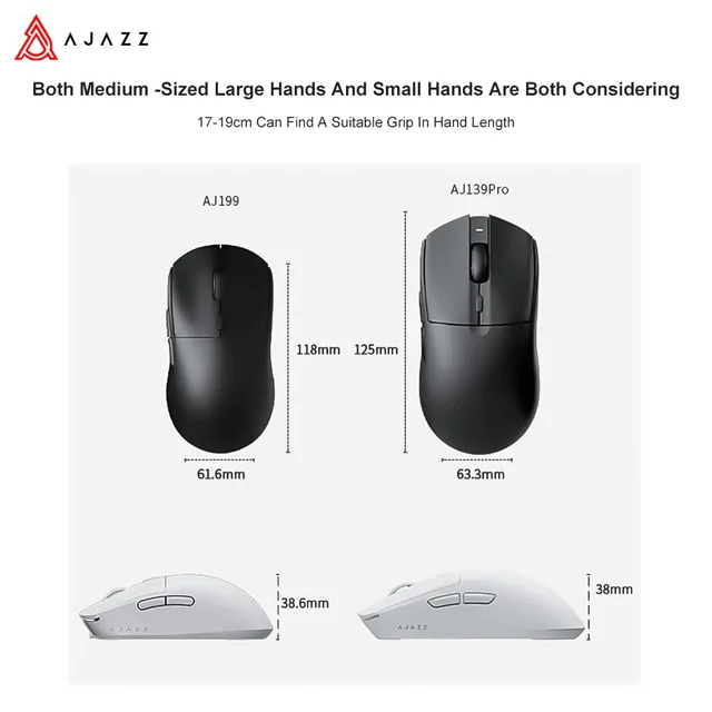 AJAZZ AJ199 MC/AJ139PRO/I309 2.4GHz Wireless Mouse Optical Mice with USB Receiver Gamer 26000DPI 6 Buttons Mouse For PC Laptop 6