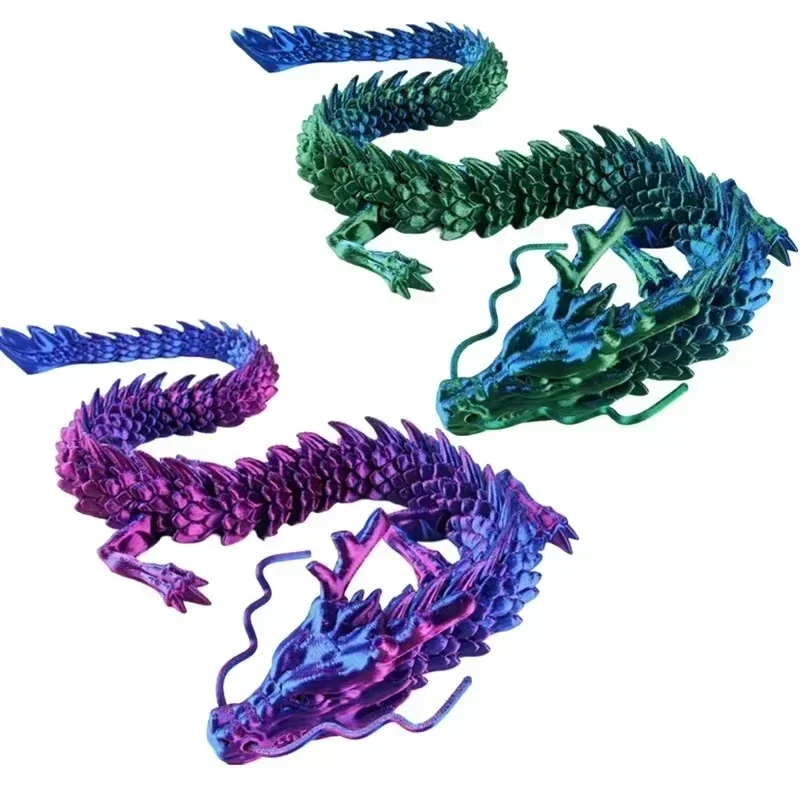 3D Printed Dragon Flexible Movable Rotatable Articulated Dragons Ornaments Home Office Desktop Craft Ornament ornament crafts miniature figurines resin ornaments miniature ornament 3d printed toy resin crafts dragon statue dragon ornament