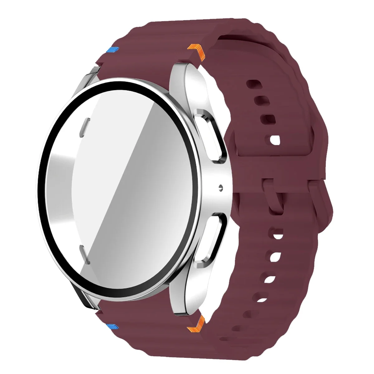 Enhanced Silicone Band and Bumper Case with Tempered Glass Screen Protector