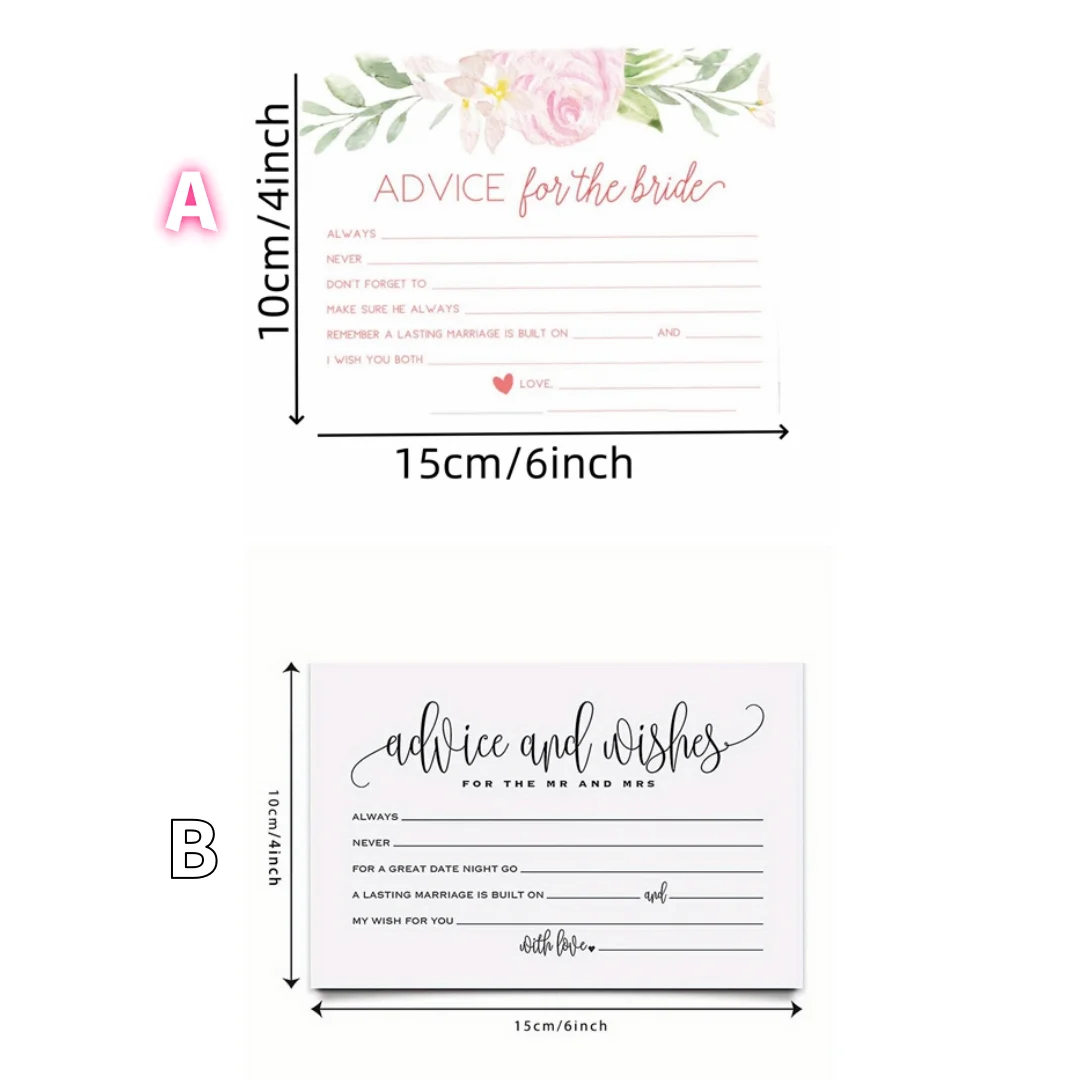 50pcs/set, Suggestions And Blessing Cards Wedding Dinner Event Table Cards Event Decoration Are Writable, Wedding Party Su