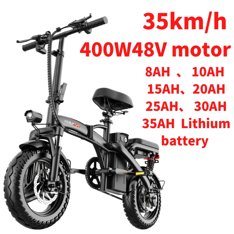 Bici Elettrica 400 W48V Motore Brushless Ad Alta Velocità Pieghevole Bicicletta Elettrica 20Ah 25Ah 30Ah 35Ah Batteria Al Litio E Bici Mtb