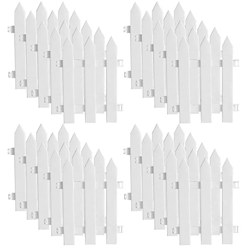 

20Pcs Picket Fence Christmas Tree Fence Decoration Garden Lawn Courtyard Fence White