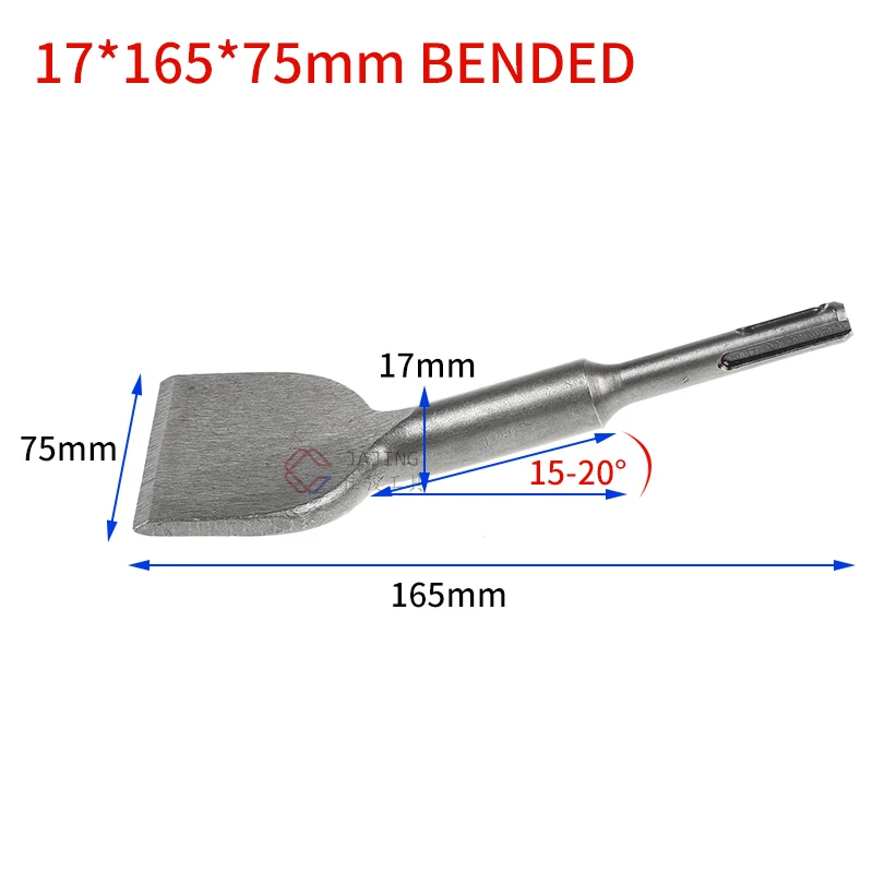 SDS Plus Tile Chisel Angle 15 ° Curved Cemented Carbide Professional Tool Wide Cranked Angled Bent Tile Removal Chisel