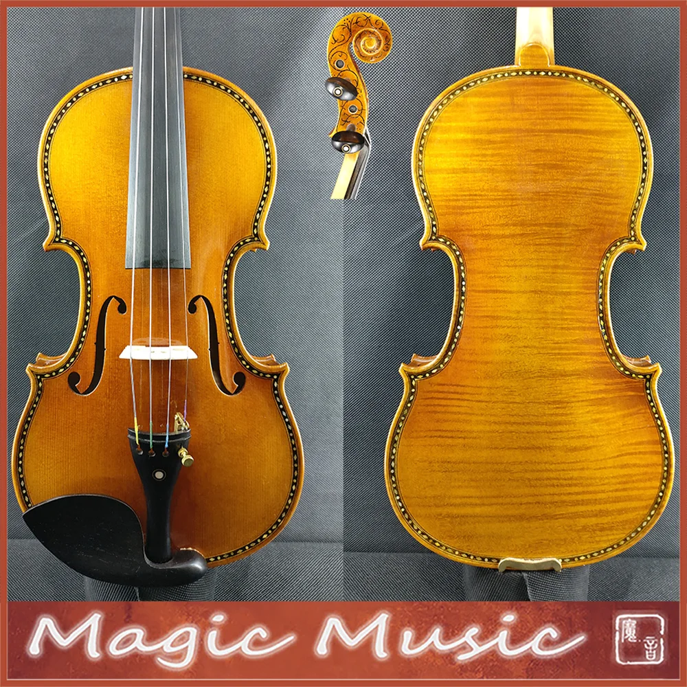 Violin 4/4 Professional Hand Made Bone Inlaid 1 Piece