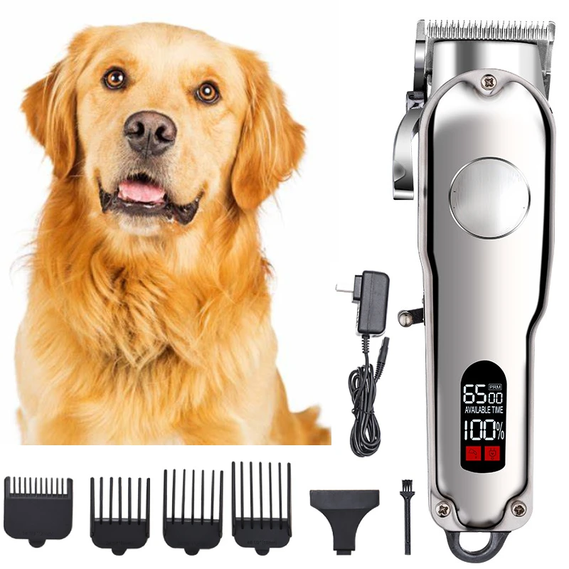 ElectricPetHairClipperAllMetalRechargeableLCDDigitalDisplay