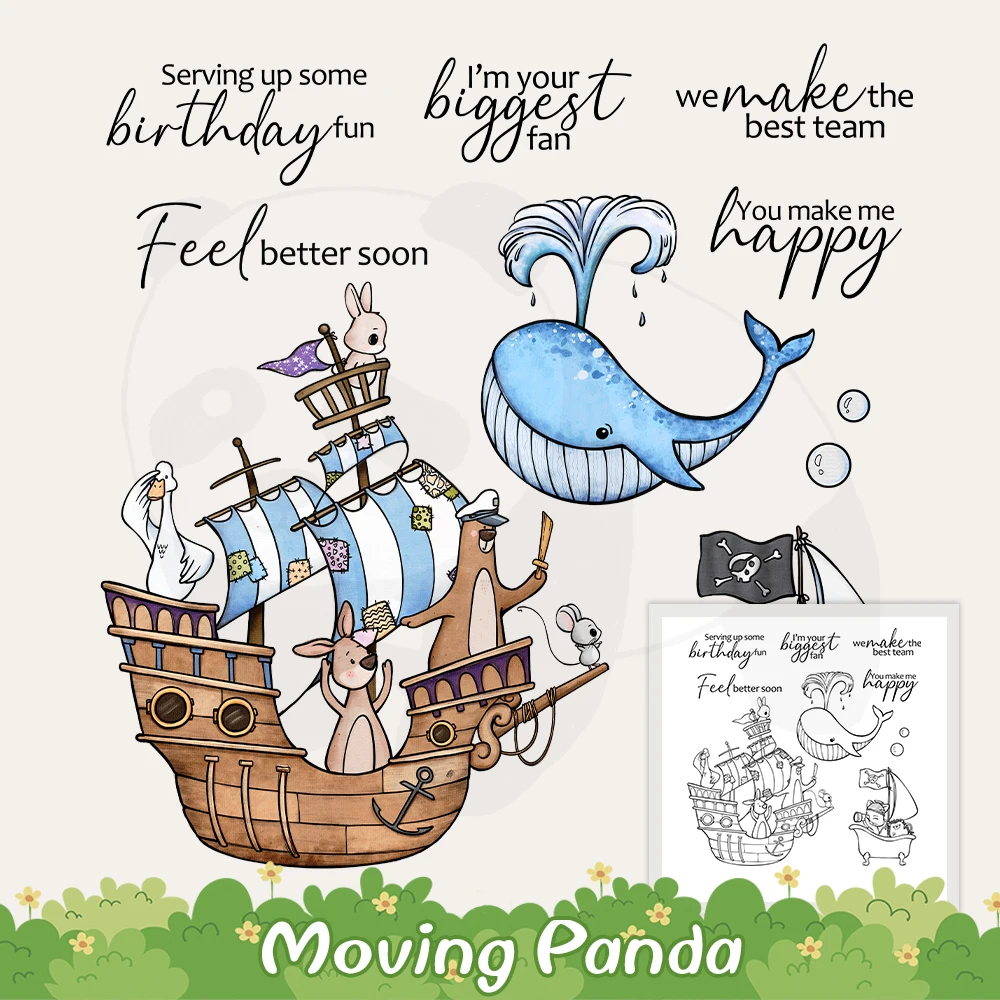 

Sail Boat And Dolphin Animals Cutting Dies Clear Stamp DIY Scrapbooking Supplies Metal Dies Silicone Stamp For Cards Album Decor