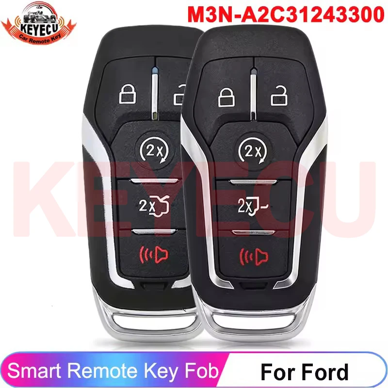 KEYECU 5 ปุ่มสําหรับ Ford Fusion Explorer Edge Mustang F150 F250 2015 2016 2017 M3N-A2C 31243300   Smart ID49 902MHz กุญแจรีโมท