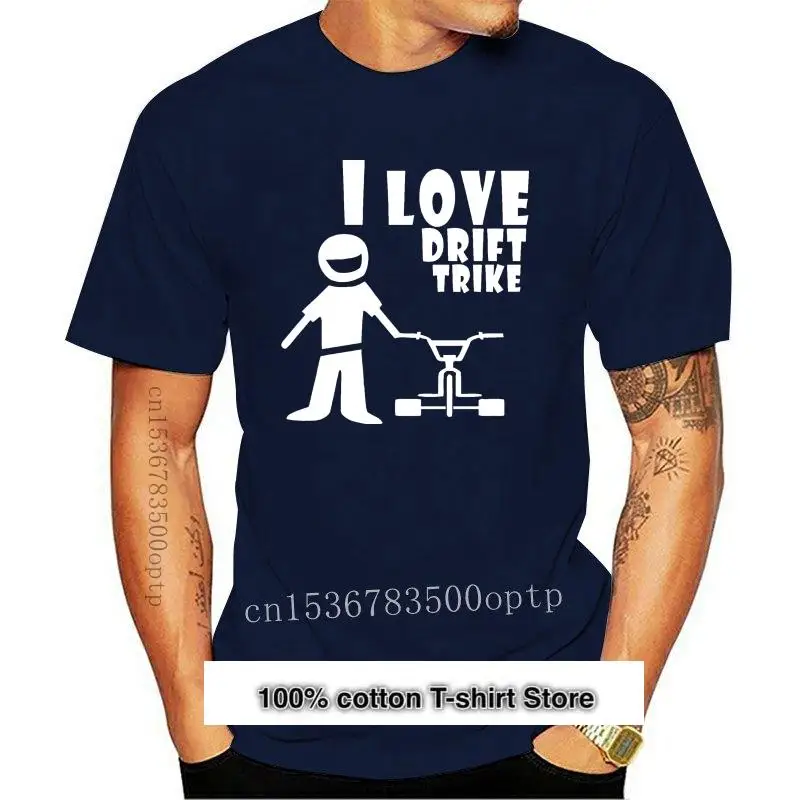 Camiseta Negra Para Hombre, Presa De Vestir, Con Estampado "I Love Drift Trike", Nueva