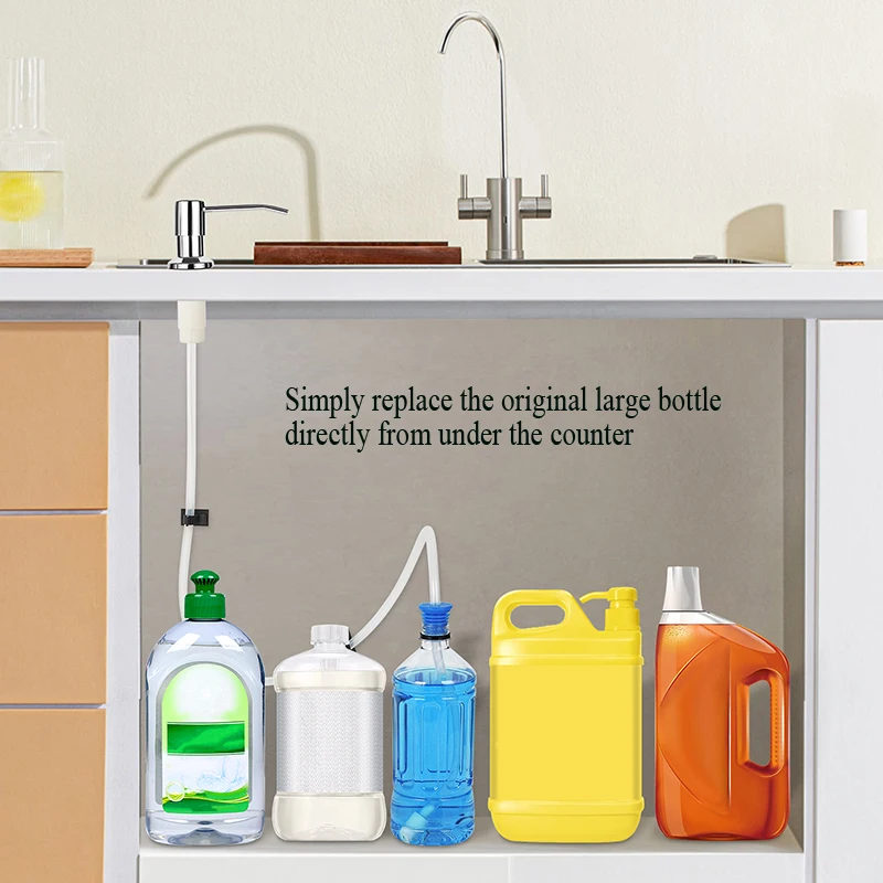 Soap Dispenser Sink Soap Dispenser for Kitchen Sink Countertop Built in Sink Soap Dispenser with Extension Tube kit No Need to Fill The Littl