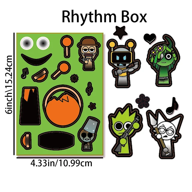 10/22/32PCS Sprunkie Stickers Make-a-face Stickers Make Your Own Sprunkie Sticker for Class Reward, Book Decoration Kid Gift 2