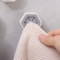 8/1pcs Self-adhesive Towel Plug Holder Punch Free Wall Mounted Tea Towels Bathroom Storage Hooks Rack Kitchen Rags Cloth Clips 4