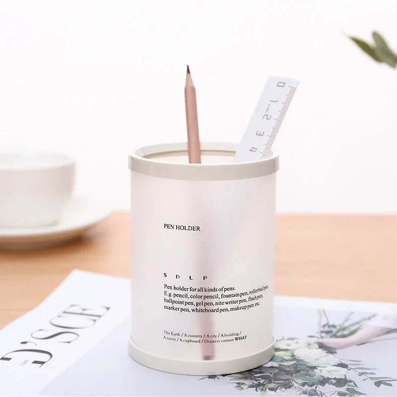 Cylindrical Detachable Desktop Pen Holder Organizer Office Accessories Pencil Stand Storage Case Box Stationery Teacher Gifts