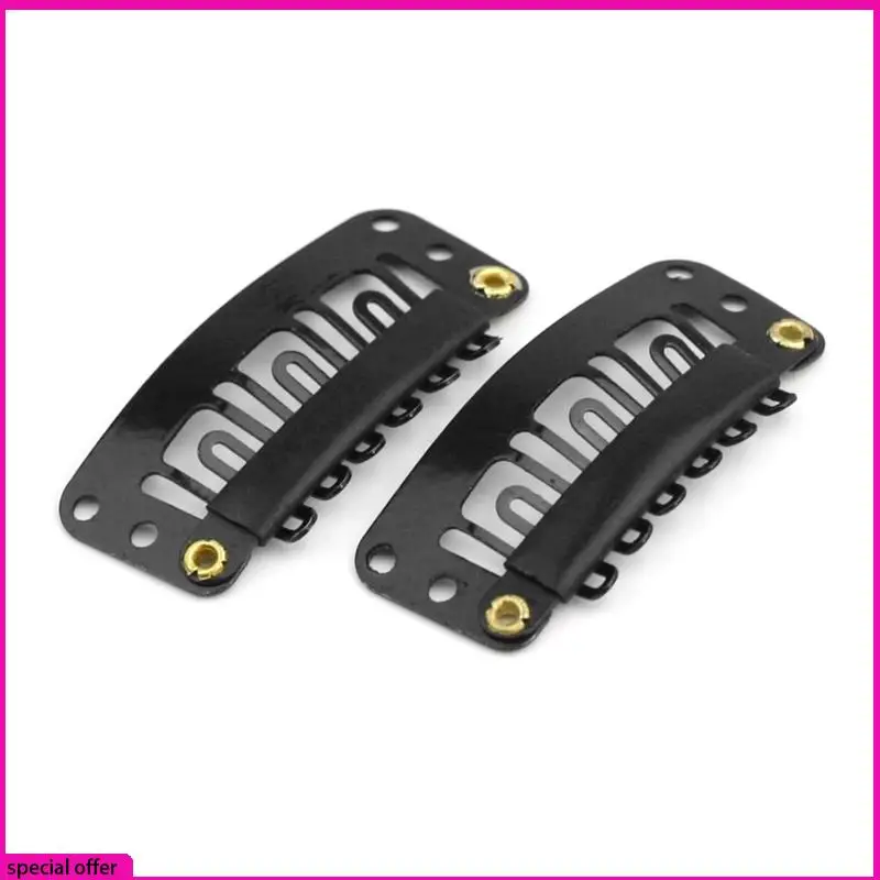 A65Z 100Pcs 6-Teeth U-Shaped Hair Clips Hair Extensions Snap Clip For Women Metal Wig Comb Clips For Hair Extensions