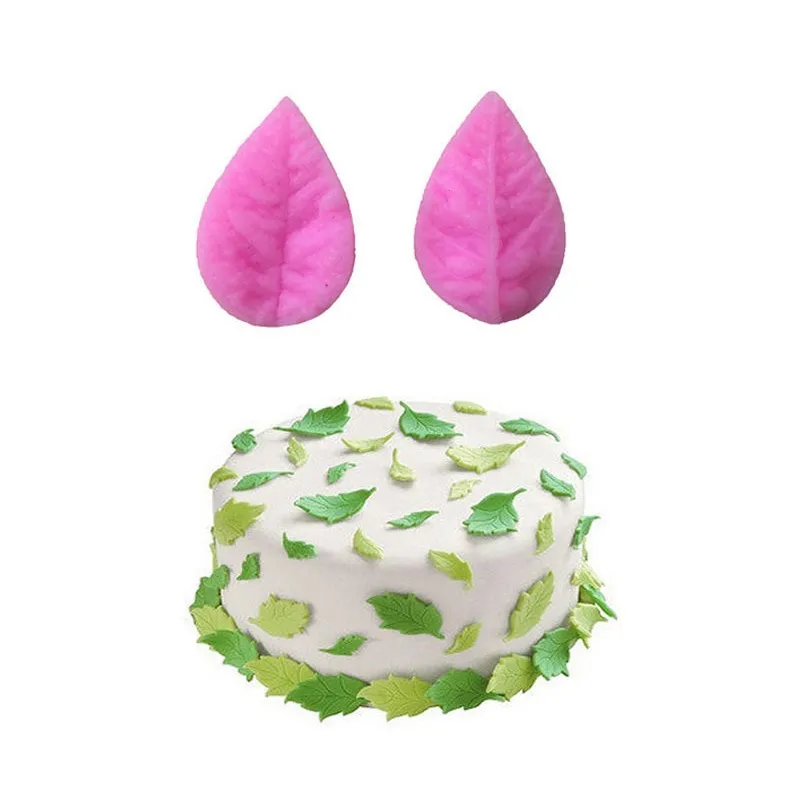 

Embosed Leaf Shape Liquid Silicone Mold Fondant Cake Decoration Tools Chocolate candy Dessert Pastry Kitchen Baking Accessories