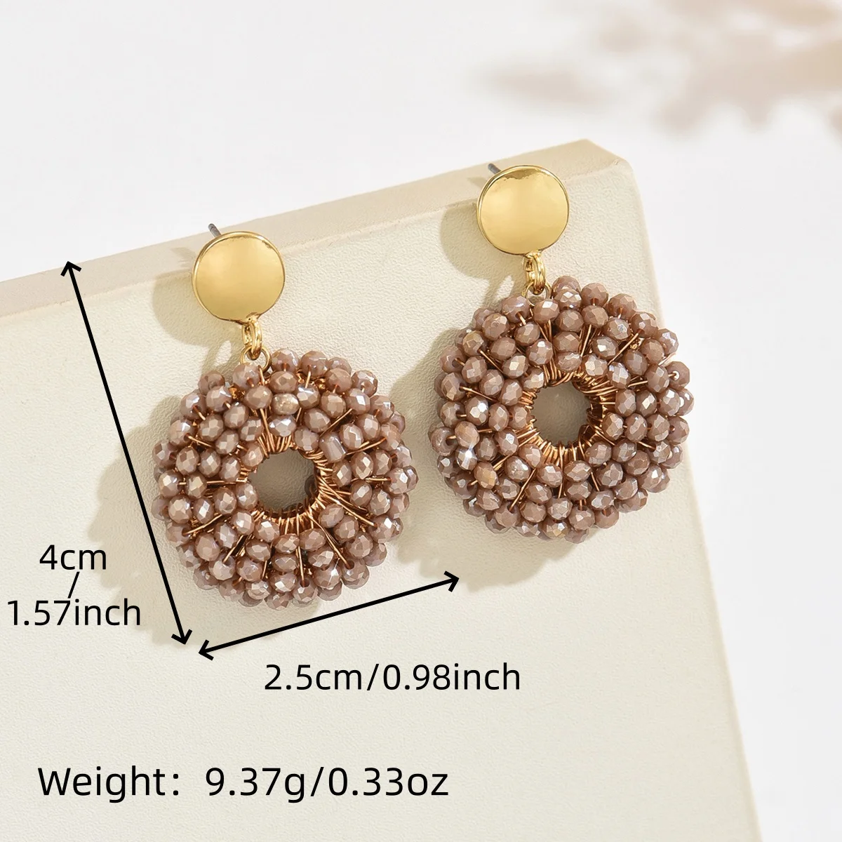 Women’s Handmade Round Bead Earrings – Minimalist Elegant Drop Jewelry