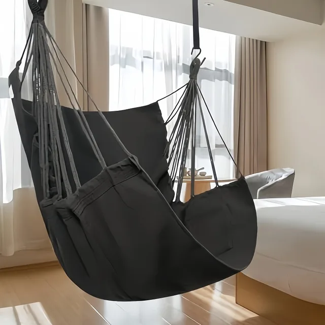 Portable Hammock Swing Chair – Fabric with Anti-Rollover Design & Storage Bag for Indoor/Outdoor Use (Garden, Patio, Dorm, Camping, Leisure) 2