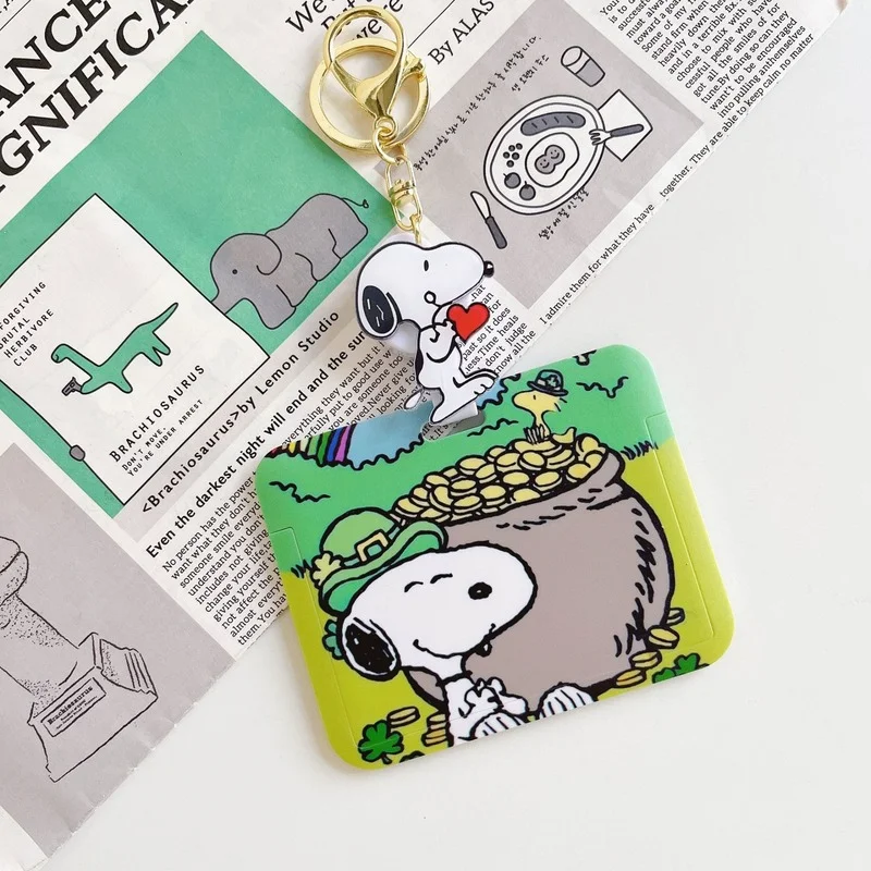Snoopy 5ksnoopy Id Card Holder Keychain - Anime Cotton Fabric Neck Strap