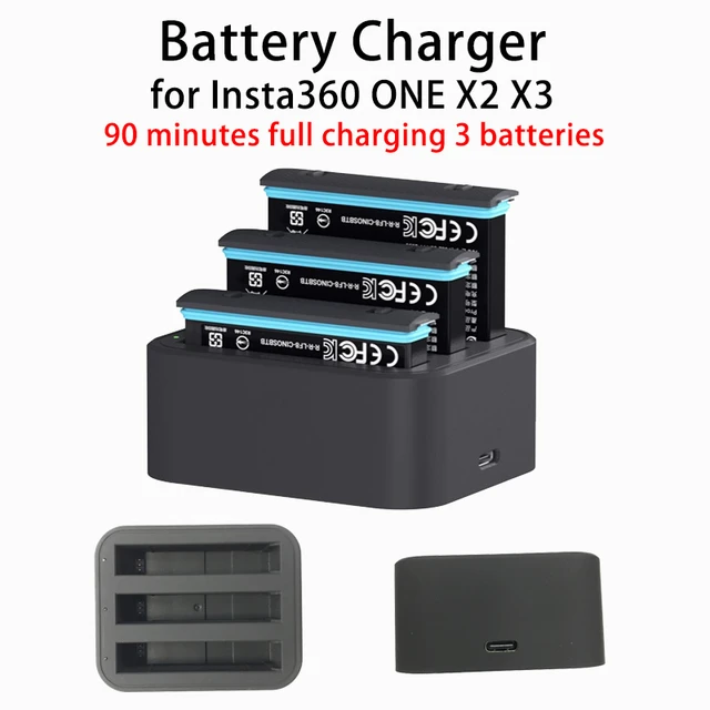 Insta360 ONE X3 Battery &USB C Charge For Insta360 ONE X3 360 Camera 2  Batteries