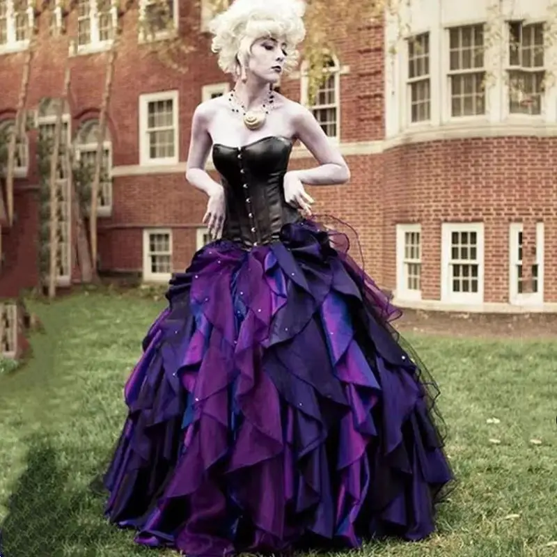 gothic purple and black wedding dress Dresses Long Sleeves Lace Off Shoulder Bridal Gowns This gown has been created for one of our brides Gothic Wedding Dresses Black Purple