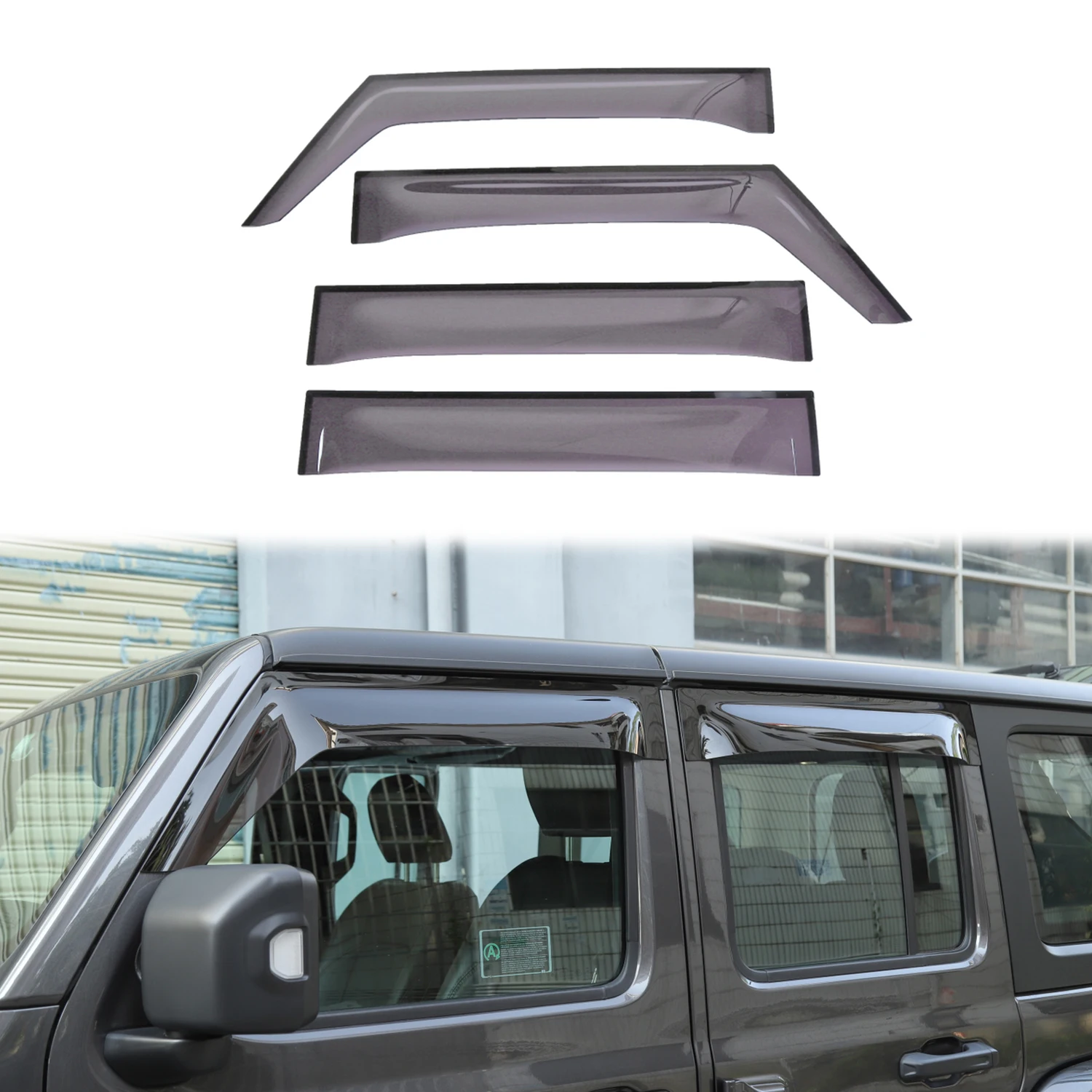 

Car Window Deflectors Vent Visor Sun Wind Rain Shield Cover for Jeep Wrangler JL Gladiator JT 2018-2023 Exterior Accessories