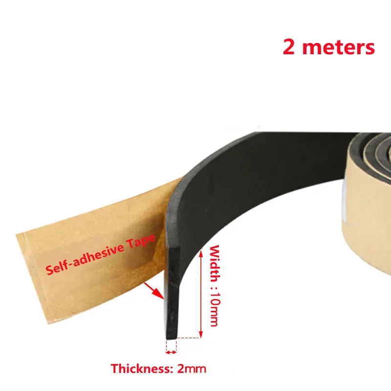 Door Window Seals Cushion EPDM Neoprene Self Adhesive Tape Insulation 2m