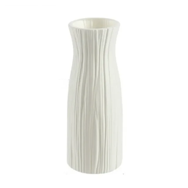 Plastic Flower Vase White Pink Imitation Ceramic Flower Desktop Ornament Home Decor Office Wedding Environment Basket Vase 1