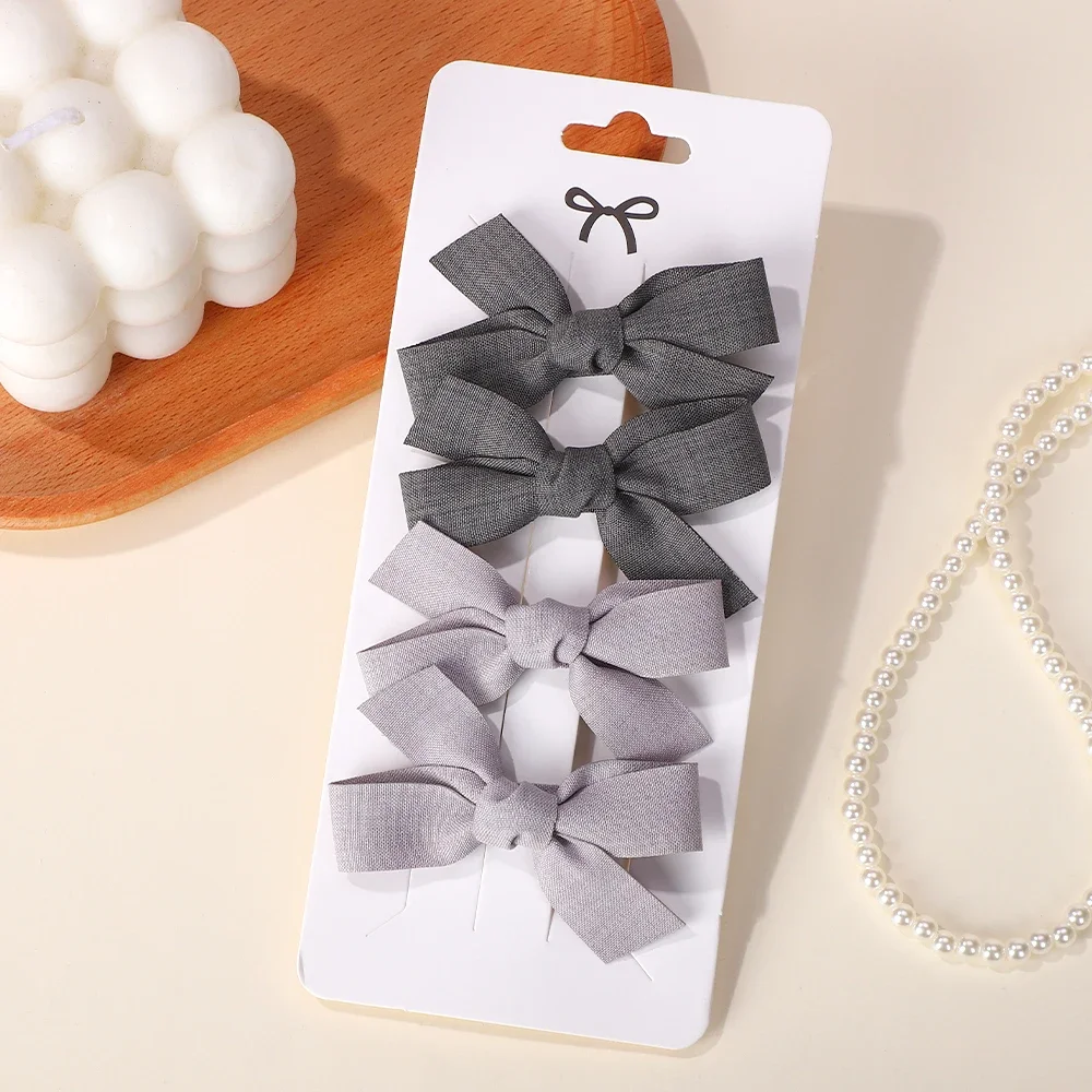 4 Teile/satz Mädchen Solide Haarnadeln Haar Bögen Clips Nylon Sichere Haar Clip Barrettes für Kleinkinder Kinder Haar Zubehör Geschenk