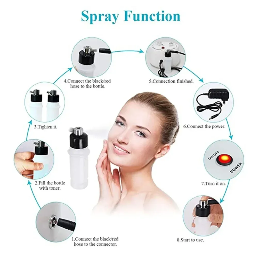 NEW 3 in 1 Diamond Microdermabrasion Beauty Machine Vacuum Suction Tool Water Spray Facial Moisten Face Exfoliate Skin Peeling 3