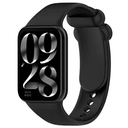 Silicone Sport Smartwatch Replacement Wristband - Adjustable Strap Bracelet Accessories for Miband 8-9 Pro (Black)