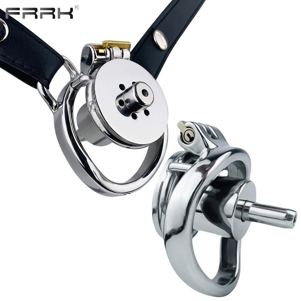 FRRK Cylinder Inverted Male Chastity Belt 정조대 Stainless Steel Cock Cage with Urethral Erotic Sex Toys For Men Metal Penis Rings penis chastity cage chastity lock sex toy chastity cage accessory penis cock ring