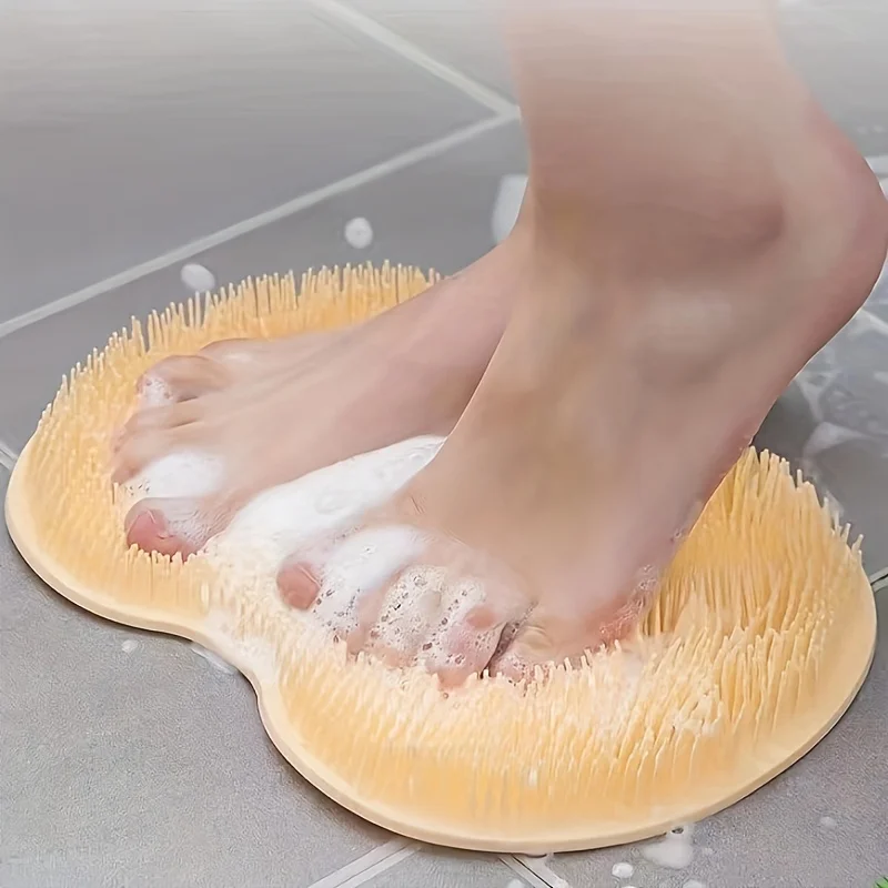 Wash The Foot Brush Body Cleanser Silicone Sponge Bath Massage Mat Shower Back Brush Wall Mounted Foot Wash Mat with Suction Cup 2