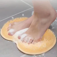 Wash The Foot Brush Body Cleanser Silicone Sponge Bath Massage Mat Shower Back Brush Wall Mounted Foot Wash Mat with Suction Cup 2