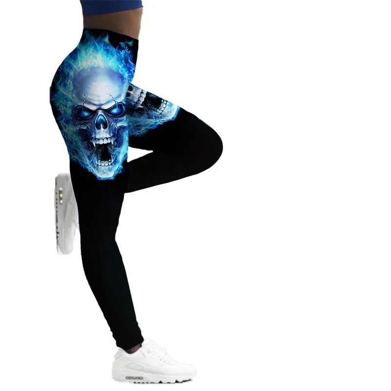 capri leggings Women's Leggings High Waist 3D Skull Printed Seamless Leggings for Women Gym Clothing Tights Yoga Pants Running Training Tights crossover leggings Leggings