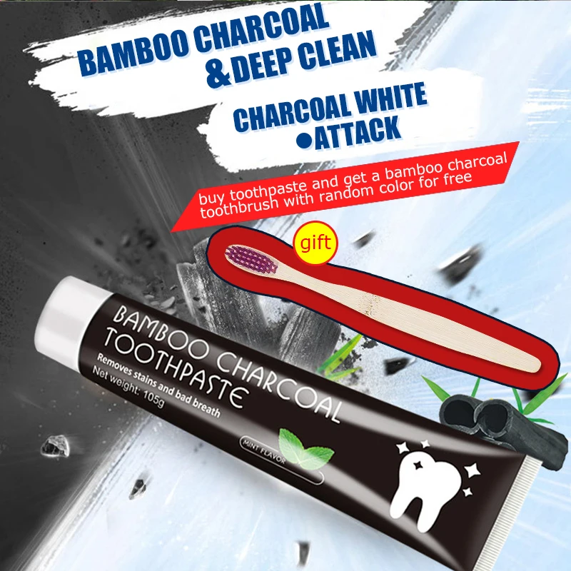 Activated-Bamboo-Charcoal-Toothpaste-Black-Remove-Stains-Plaque-Teeth ...