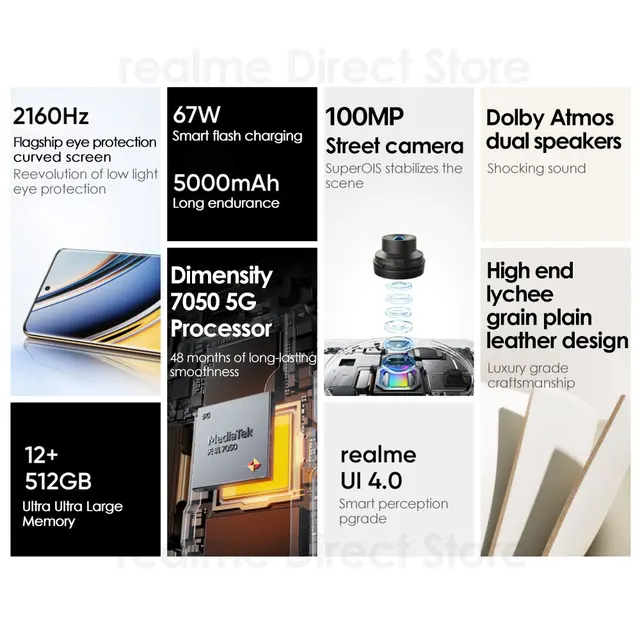 Realme 11 Pro 5G NFC Smartphone Dimensity 7050 6.7" 120Hz  6.7" 120Hz 100MP Camera 67W Supercharge 5000mAh GPS Android Cellphon 3