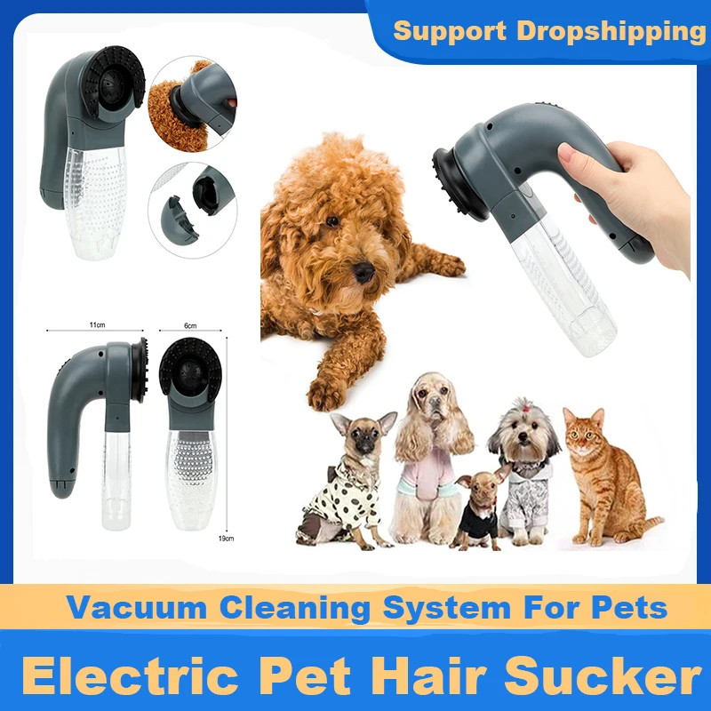Pet Hair Sucker Portable Fur Hair Remover Brush Cat Dog Comb Grooming