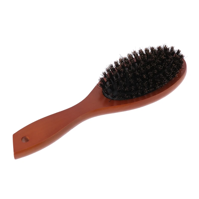 

Antistatic Bristle Hair Brush Comb Wooden Handle Massage for Head Hair Care Salo