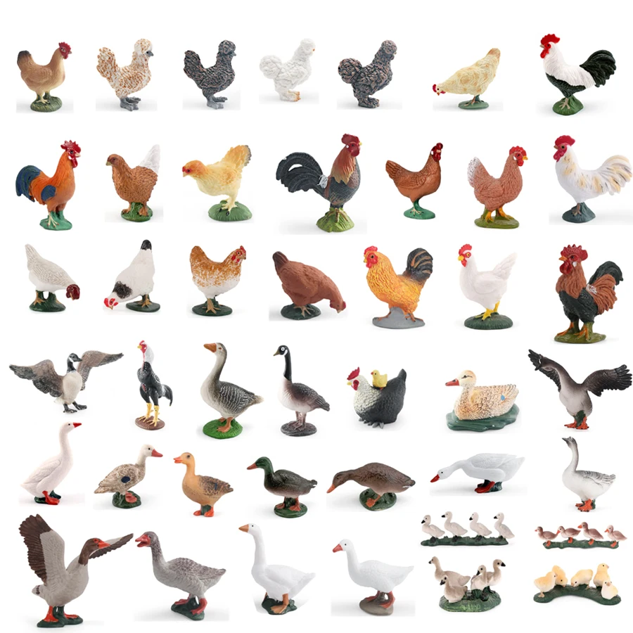 Farmyard Poultry Animal Figurines - Home Decoration Ornaments