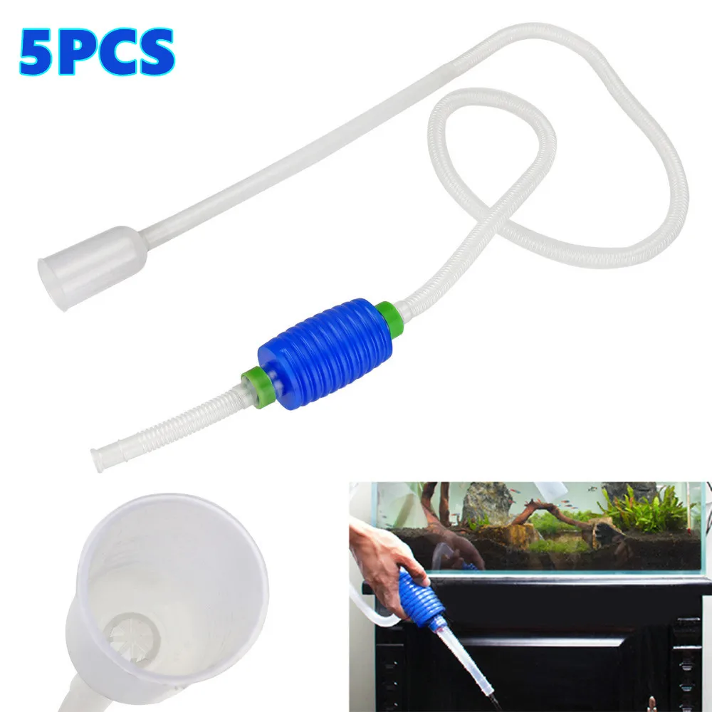 

5PCS Aquarium Fish Tank Vacuum Gravel Water Filter Cleaner Siphon Pump Manual Cleaner Pump Safe Vacuum 1.8m Cleaning Tools
