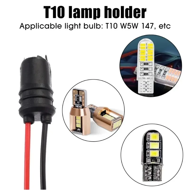 LED Lamp Bulb Base Light Holder LED Lamp Bulb Light Bulb Socket Socket Connector Plug Adapter T10 W5W Car Wedge Light Bulb Socket Connector Holder Extension LED Lamp Bulb Base Holder Socket Wedge Base Light Plug