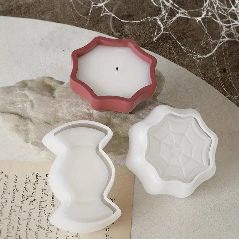 Halloween Tray Silicone Mold Ghost Spider Web Pumpkin Tray Molds Candle Cup Cement Plaster Tray Mold Jewelry Display Trays Mould