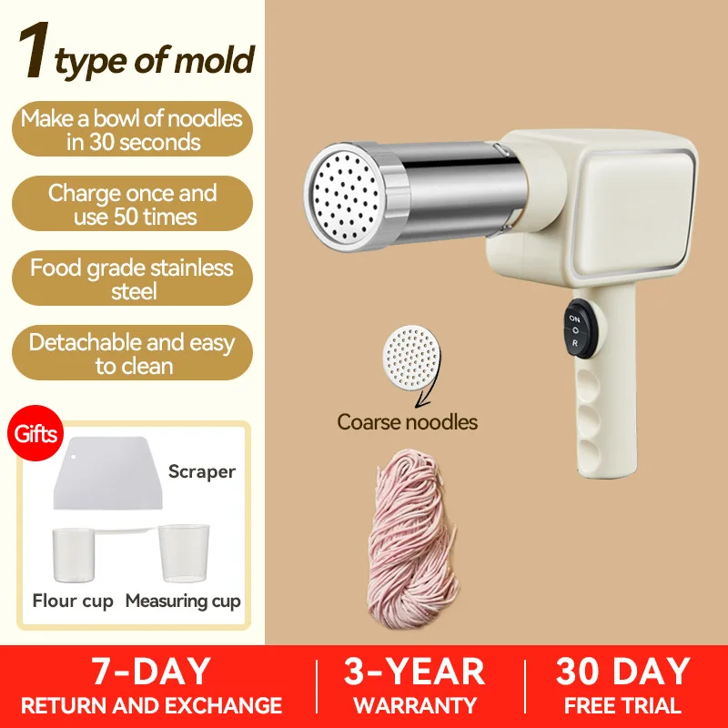 Handheld Home Noodle Maker 1PC Intelligent Automatic Noodle Dispenser Multifunctional Wireless Press Machine
