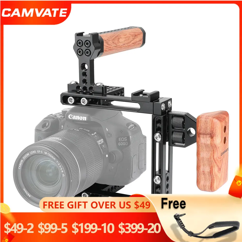 Camvate Camera Cage Rig Voor Canon 70D/80D/90D/5D Mark Ii/5D Mark Iii