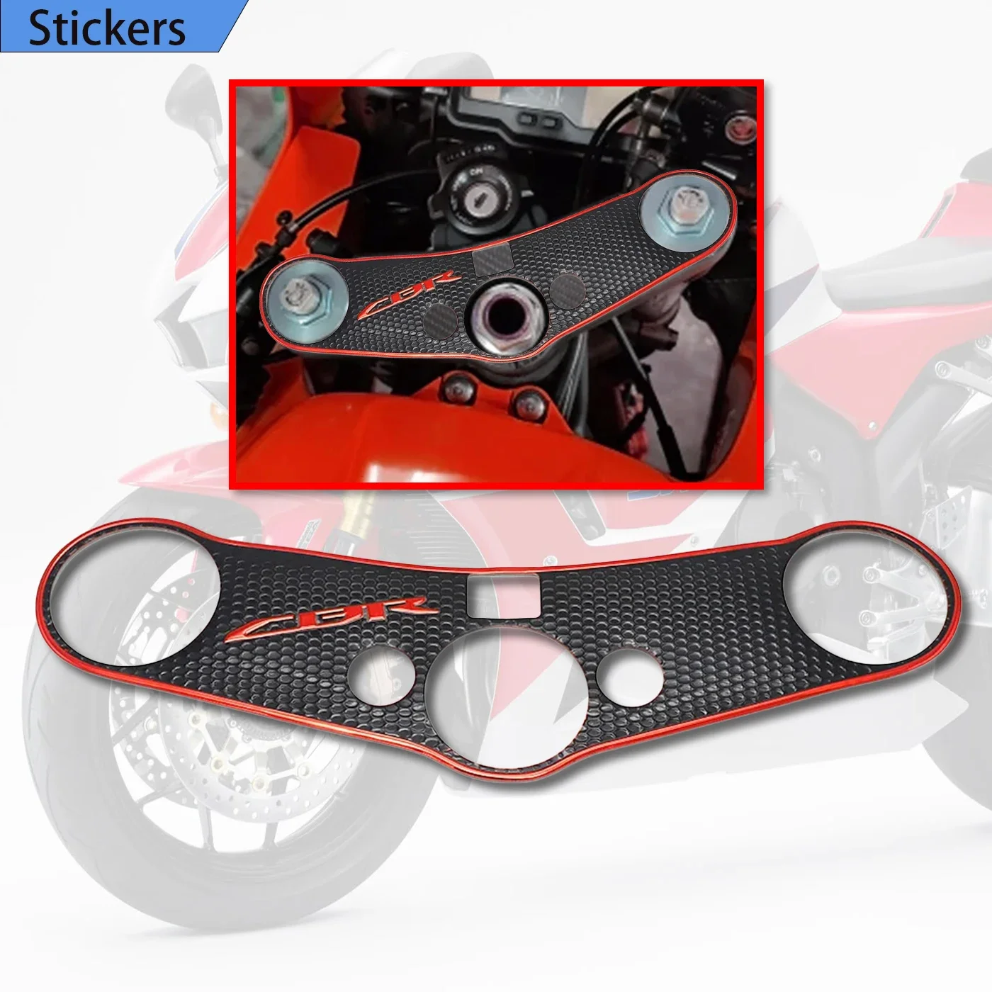 FIT HONDA CBR 600RR CBR600RR F5 Pad Triple Tree Top Clamp Upper Front End DECALS Motorcycle 2007-2017 2016 2015